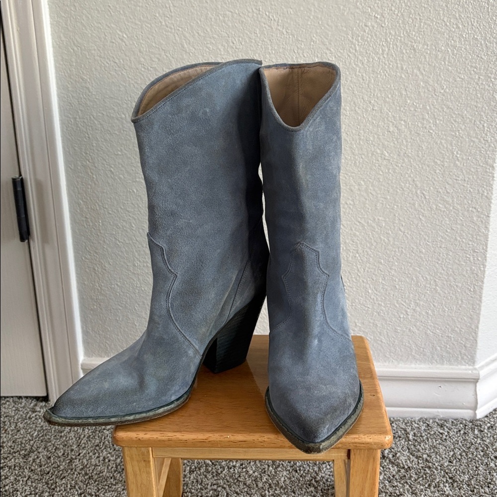 Vince Camuto Blue Suede Western Boots